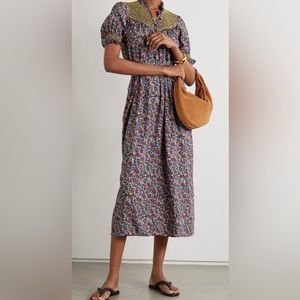 Loretta Caponi Elena Smocked Belted Dress
